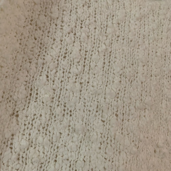 Vintage 1980s Women's Cream Chunky Knit Short Sleeved V-Neck Sweater Cottagecore - Picture 4 of 4